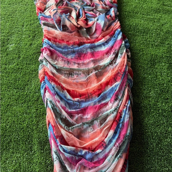 Dresses & Skirts - Bump Biddy Maternity Colorful Ruched Tube Dress Size medium NWT